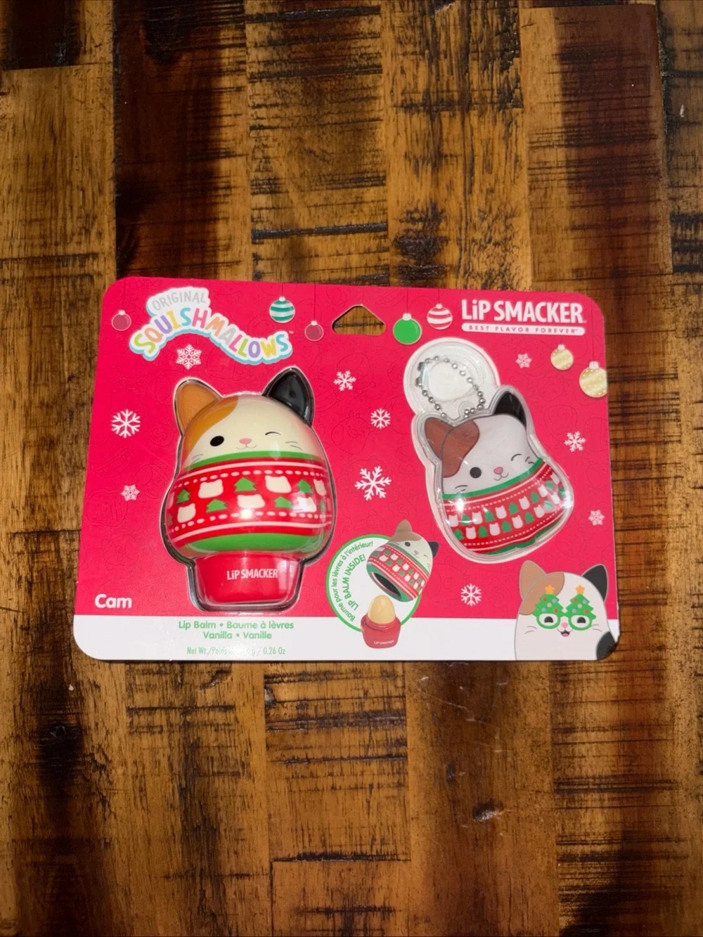 Lip Smacker Cat Squishmallows Holiday Lip Balm - Red & Green
